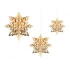 Karināmas dekorācijas Zelta sniegpārslas 15–25 cm