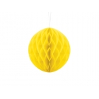 Šūnveida papīra bumba, dzeltena, 20 cm — svētku dekorēšanai, galda noformēšanai un ballītēm