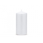 Kolonnas svece, balta, 12×6 cm — svētku dekorēšanai, galda noformēšanai un ballītēm