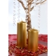 Kolonnas svece, zelta, 12 x 6 cm — svētku dekorēšanai, galda noformēšanai un ballītēm 