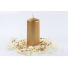 Kolonnas svece, zelta, 12 x 6 cm — svētku dekorēšanai, galda noformēšanai un ballītēm