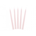 Dekoratīva koniska svece, putekļaini rozā 24 cm — svētku dekorēšanai, galda noformēšanai un ballītēm