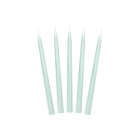 Dekoratīva koniska svece, olīvzaļa, 24 cm — svētku dekorēšanai, galda noformēšanai un ballītēm