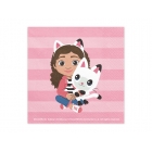 Papīra salvetes “Gabby's Dollhouse”, 33×33 cm., 20 gab. — svētku dekorēšanai, galda noformēšanai un ballītēm