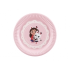 Papīra šķīvji “Gabby's Dollhouse”, mix, 18 cm., 6 gab. — svētku dekorēšanai, galda noformēšanai un ballītēm