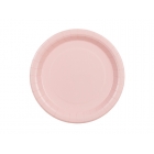 Papīra šķīvji, gaiši rozā, 23 cm., 6 gab. — svētku dekorēšanai, galda noformēšanai un ballītēm