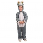 Костюм кота, серый - комбинезон с капюшоном и маской, 116/128 см