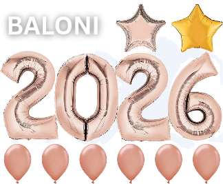 Ciparu balonu un baloni ar jauna gada simboliku