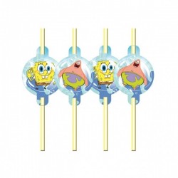 Трубочки для коктейля 24 см 8 шт.Тема : Sponge Bob 