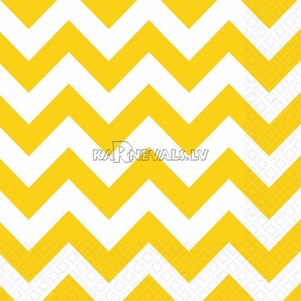 ZIGZAG Papīra salvetes, Dzeltena saule krāsa, izmērs - 33х33cm 20.gab.