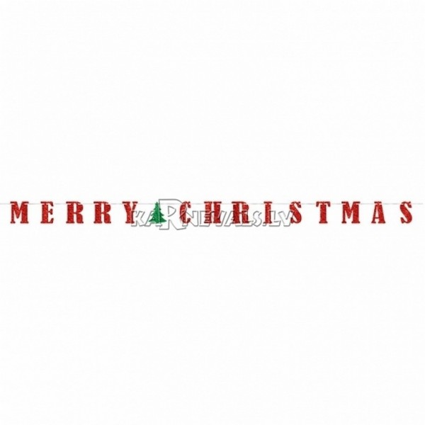 Гирлянда-буквы Merry Christmas, бумажная декорация для Рождества,  длина 365см