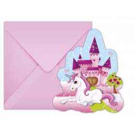 Пригласительные с конвертами 6 шт. UNICORN