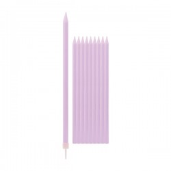 Garās tortes svecītes (15.5 cm)  (Malva ar spīdumu) (10.gab)