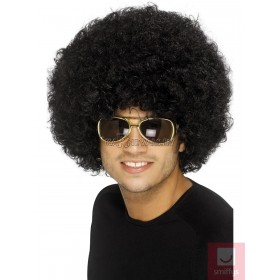 70. gadu disko stila Afro parūka, melna, sintētika