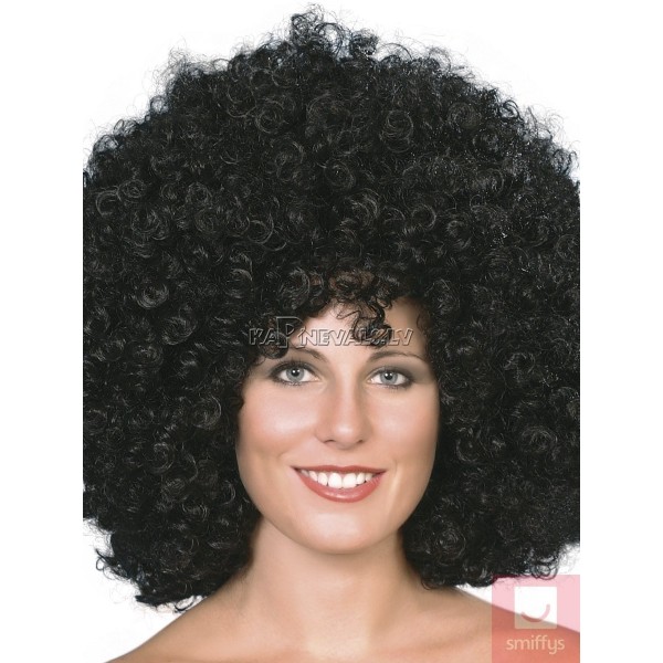 Afro stila parūka, liela apjoma, melna, sintētika