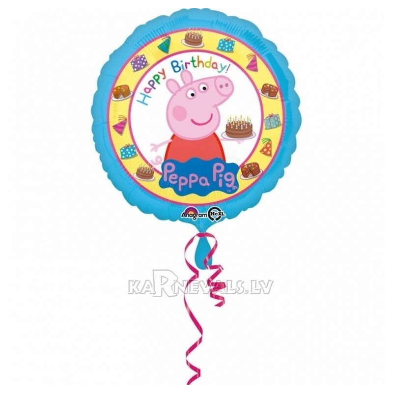 Folijas balons ar hēliju Cūciņa pepa | PEPPA PIG, 45cm, piepūšana ar hēliju ietilpst cenā   