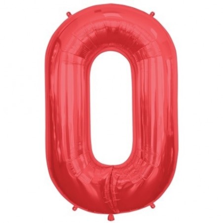 Burtu balons sarkanās krāsā  "O",  87cm, folijas figūra paredzēta piepūšanai ar hēliju