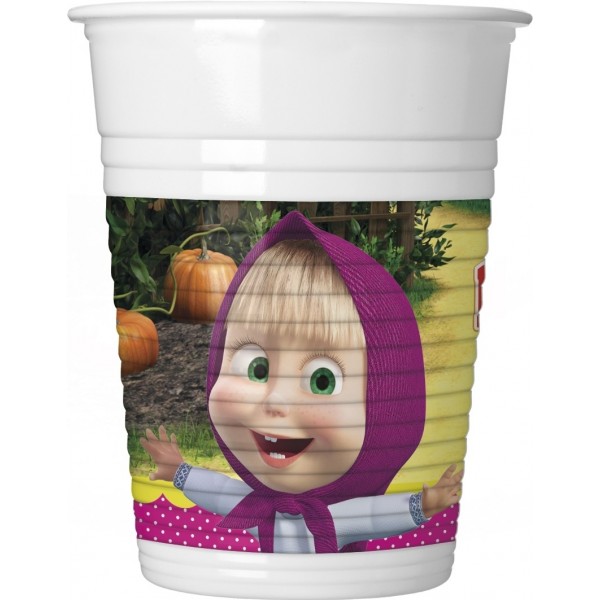 Пластмассовые стаканчики 8 шт. MASHA AND THE BEAR