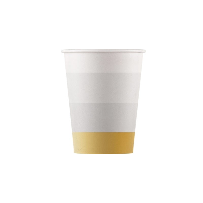 Papīra glāzes 8.gab GOLD-ROSE-GOLD-COPPER DECORATA