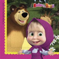 20.gab  2-kārtu  papīra salvetes 33x33cm MASHA AND THE BEAR