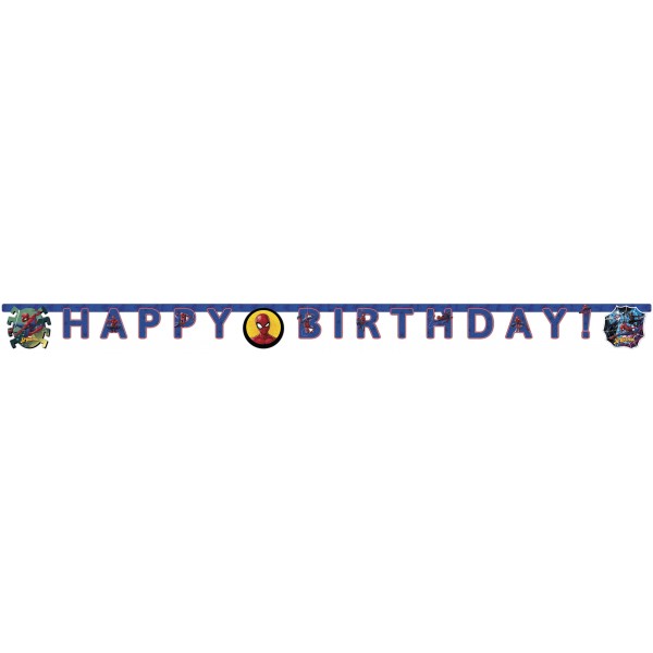 Бумажная гирлянда буквы "Happy Birthday" SPIDERMAN TEAM UP MARVEL