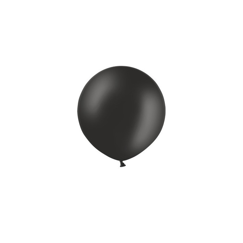Apaļas formas liels lateksa balons melnā krāsā, 60cm, pastelis, 1 gab. 