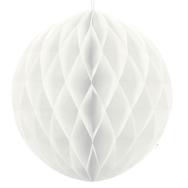 Šūnveida papīra bumba 30 cm balts