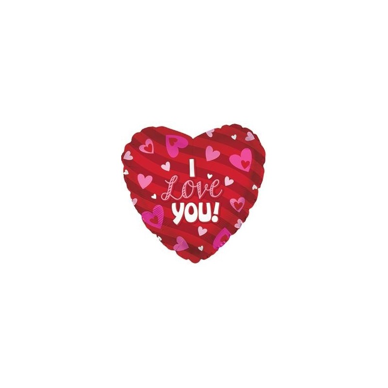 Шар в форме сердца, из фольги I Love You, красный, 43 cm., наполняется гелием 0.013 kbm