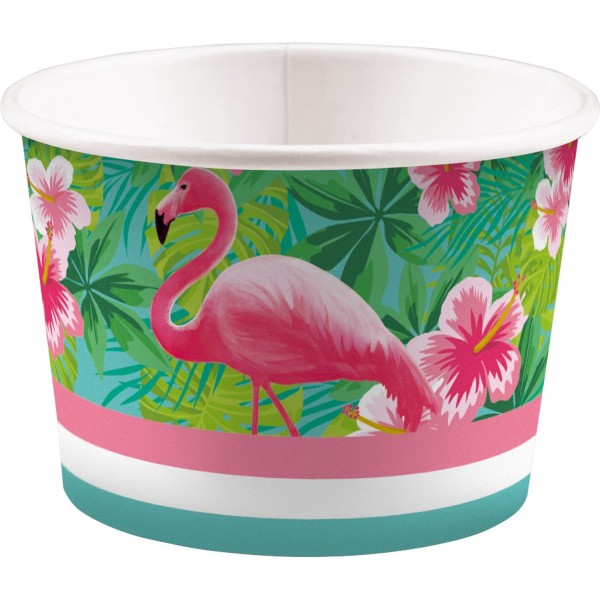 Trauciņi uzkodām, saldējumam, ledum "Flamingo Paradise"  270 ml., 8 gab.