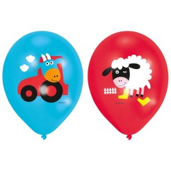 Baloni “Jautra Ferma” 28 cm., 6 gab., piepūšami ar hēliju vai gaisu