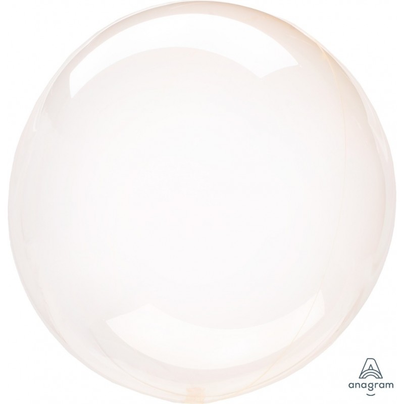 Balons CRYSTAL CLEARZ©, Apaļš, caurspīdīgs gaiši oranžs balons. Izmērs 45+ cm.
