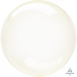 Balons CRYSTAL CLEARZ©, Apaļš, caurspīdīgs gaiši dzeltens balons. Izmērs 45+ cm.