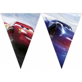 Баннер из девяти треугольных  флажков CARS