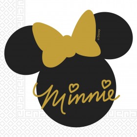 20.gab  2-kārtu  papīra salvetes 33x33cm  MINNIE GOLD