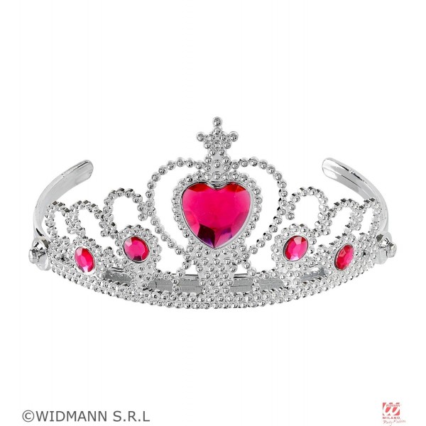 Sudraba TIARA ar  rozā dargakmeņiem 