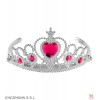 Серебряная ТИАРА  с розовыми  драгоценными камнями