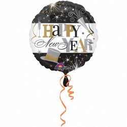 43 см Шар из фольги с гелием  "Элегантный Happy New Year"