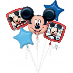 Набор из 5-ти гелиевых шаров “Микки Маус / Mickey Mouse” - 1 шар х 76 см. и 4 шара х 45 см, шары наполняются гелием