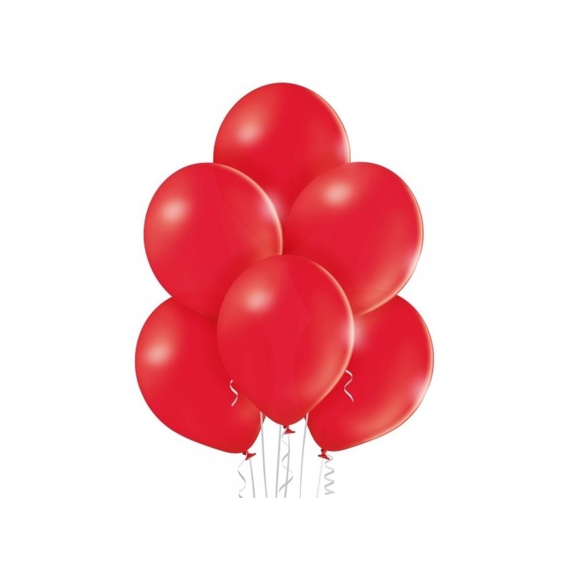 12"/30см. шары из латекса Пастель, цвет Красный 6 шт.