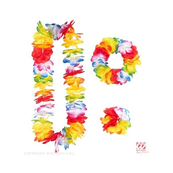 HAVAJIEŠU komplekts DAUDZKRĀSAINS krelles, kronis, aproce
