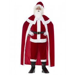 Santa Klausa kostims  Lukss Sarkanais, bikses, jaka, apmetnis, josta, zābaki, cimdi, bārda, cepure