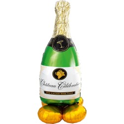 Folijas gaisa balons “Šampanieša pudele”, īpaši liels balons, 152 cm, piepūšams ar gaisu