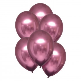 Хромированные шары розового цвета, Satin Luxe, 28см, 6 шт.