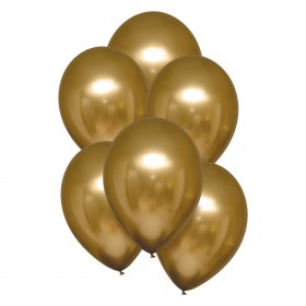 Хромированные шары золотого цвета, Satin Luxe, 28см, 6 шт.