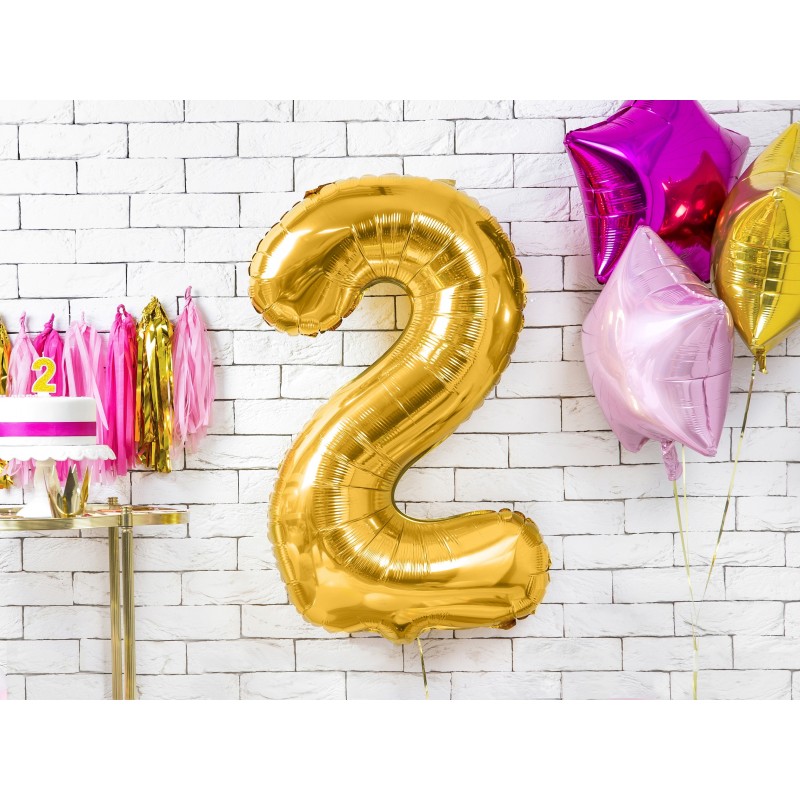 86 cm ciparu formas folija balons zelta krāsā.