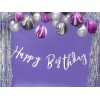 Гирлянда-буквы "Happy Bithday", серебро, 16х62 см, ламинированная бумага.  