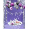 Гирлянда-буквы "Happy Bithday", серебро, 16х62 см, ламинированная бумага.  