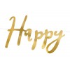 Гирлянда-буквы "Happy Bithday", золото, 16х62 см, ламинированная бумага.  