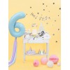 Топпер для торта "Happy Bithday", серебро, 22,5 см, ламинированная бумага.  