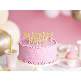 Свечи для торта "Happy Birthaday", буквы на палочках 2,5 см х 13 шт. 